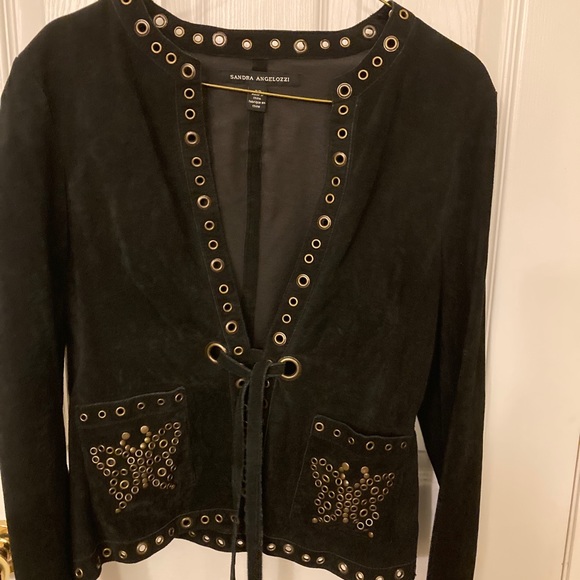 Black Suede Jacket with coordinating Skirt - Picture 1 of 7